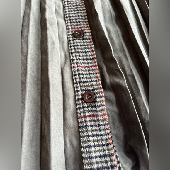Mystree Wool Blend Button Down Jacket — Pleated Plaid & Faux Suede | NWT | Small - Picture 6 of 13